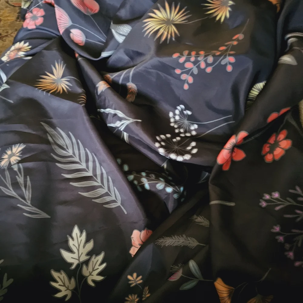 Floral Black Shower Curtain